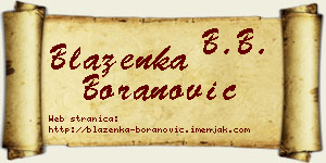 Blaženka Boranović vizit kartica